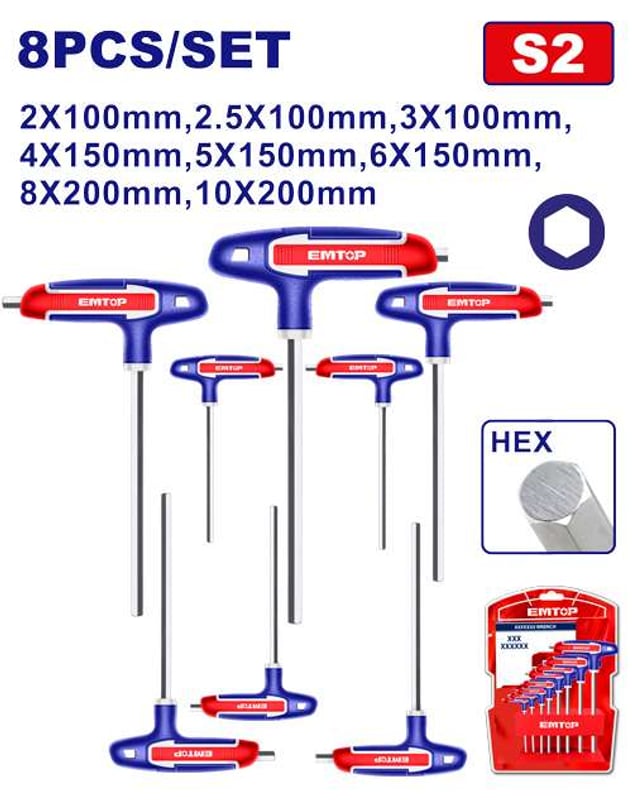 Jgo Llaves Hexagonales T 8 PZS EMTOP